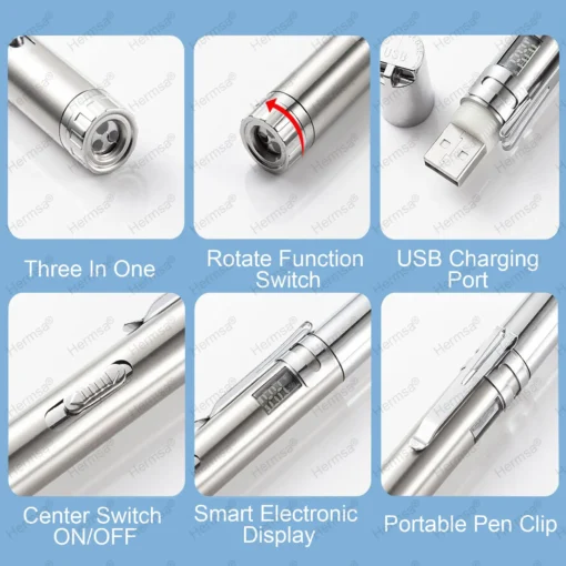 Hermsa® Multi-Functional Laser Pen Three In One Beauty Safety Device